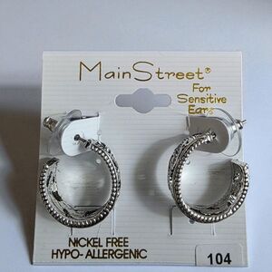 MainStreet Silver Hoop Earrings for Women